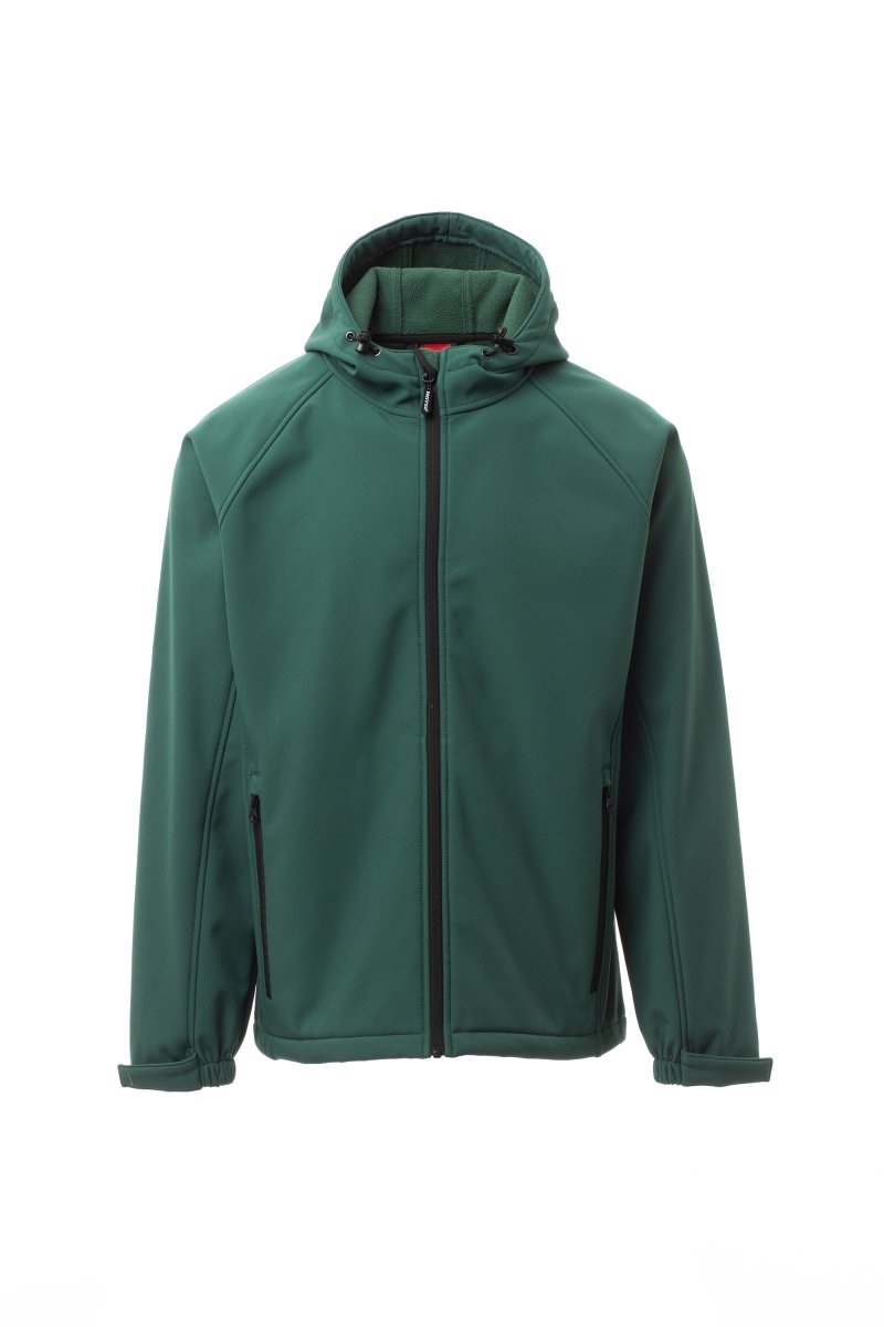 Giubbotto uomo in softshell impermeabile con cappuccio PAYPER Gale - XS-jjVerde