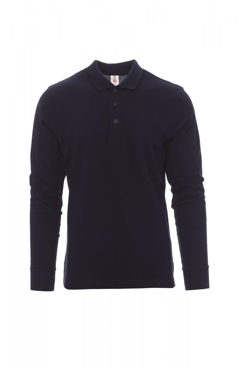 Polo a maniche lnghe da uomo 100% Cotone piqué Payper Verona - XS-jjBlujjNavy