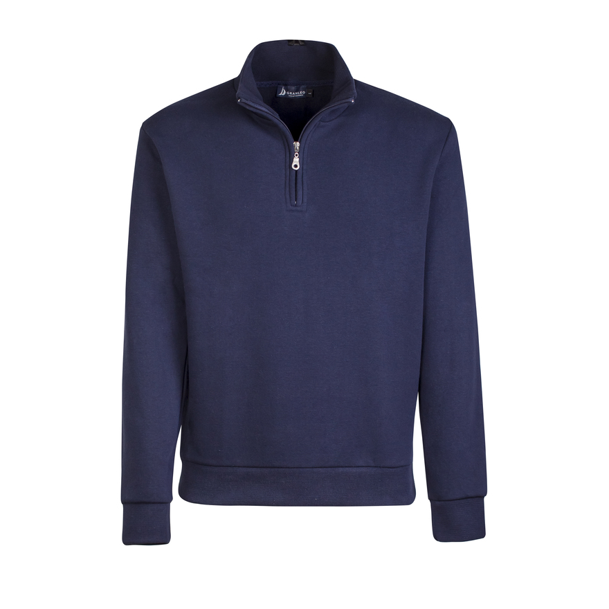 Felpa da Uomo Granleo Stelvio Mezza Zip Caldo Interno Felpato  - S-BlujjNavy