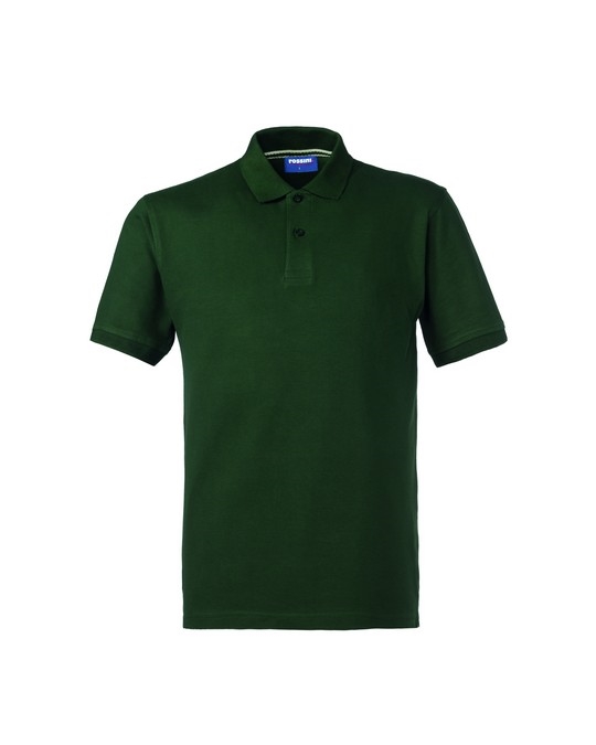 Polo da lavoro manica corta con colletto Rossini Take Time 100% cotone Verde Bottiglia