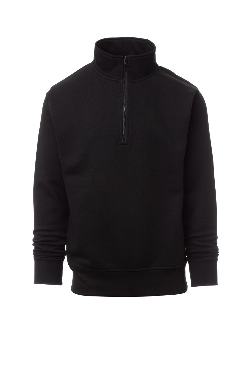 Felpa da uomo in pile con mezza zip Payper Carson - Nero-S