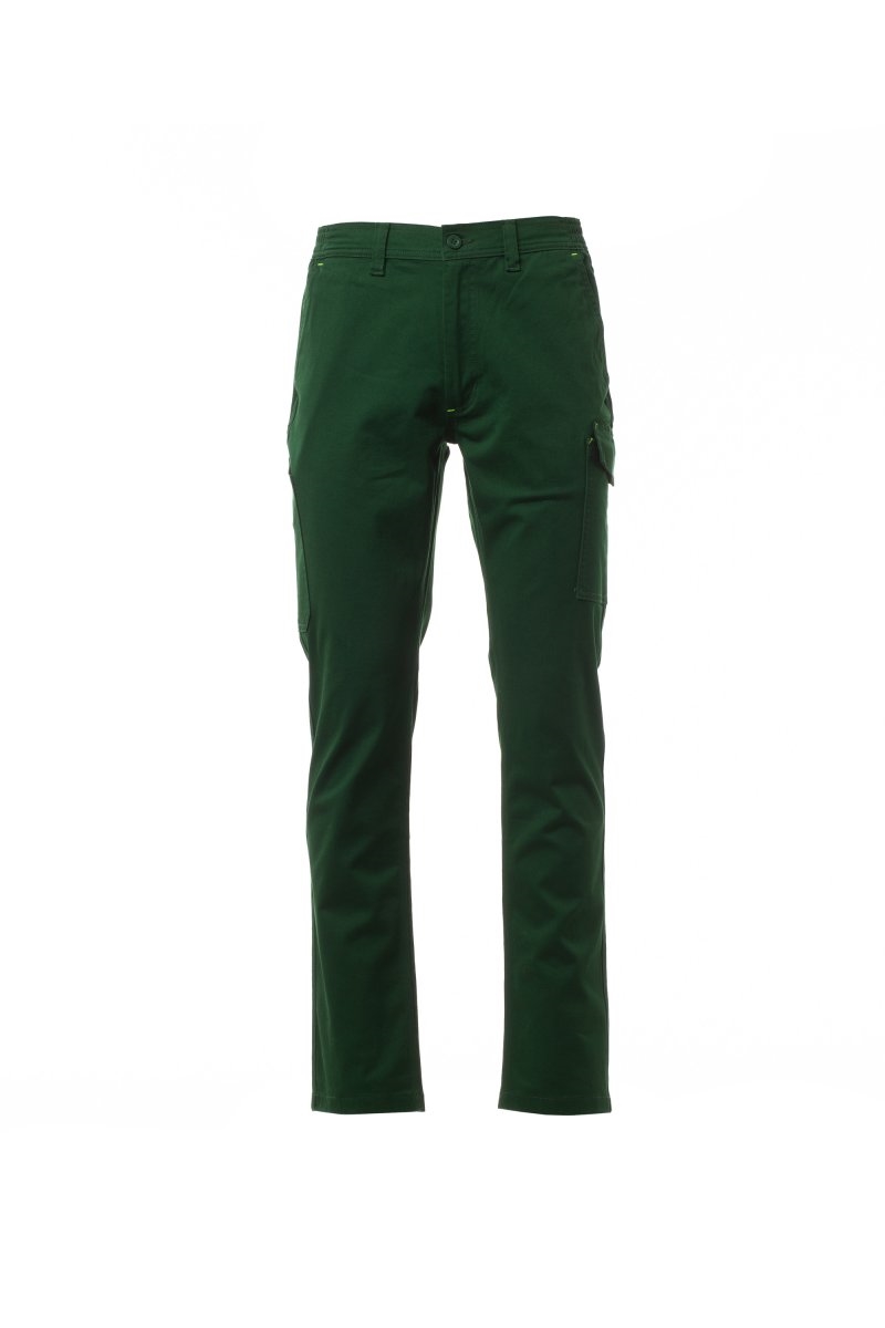 Payper Power Stretch Pantaloni da Lavoro Uomo in Cotone Elasticizzato Multitasche - S-Verde