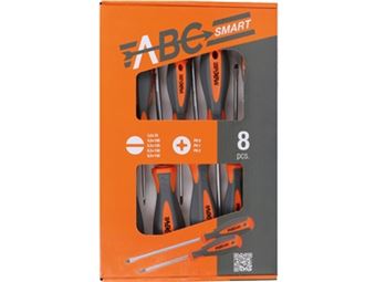 Serie 8 cacciaviti giraviti a taglio ed a croce ph intaglio 1482/1 Abc Tools