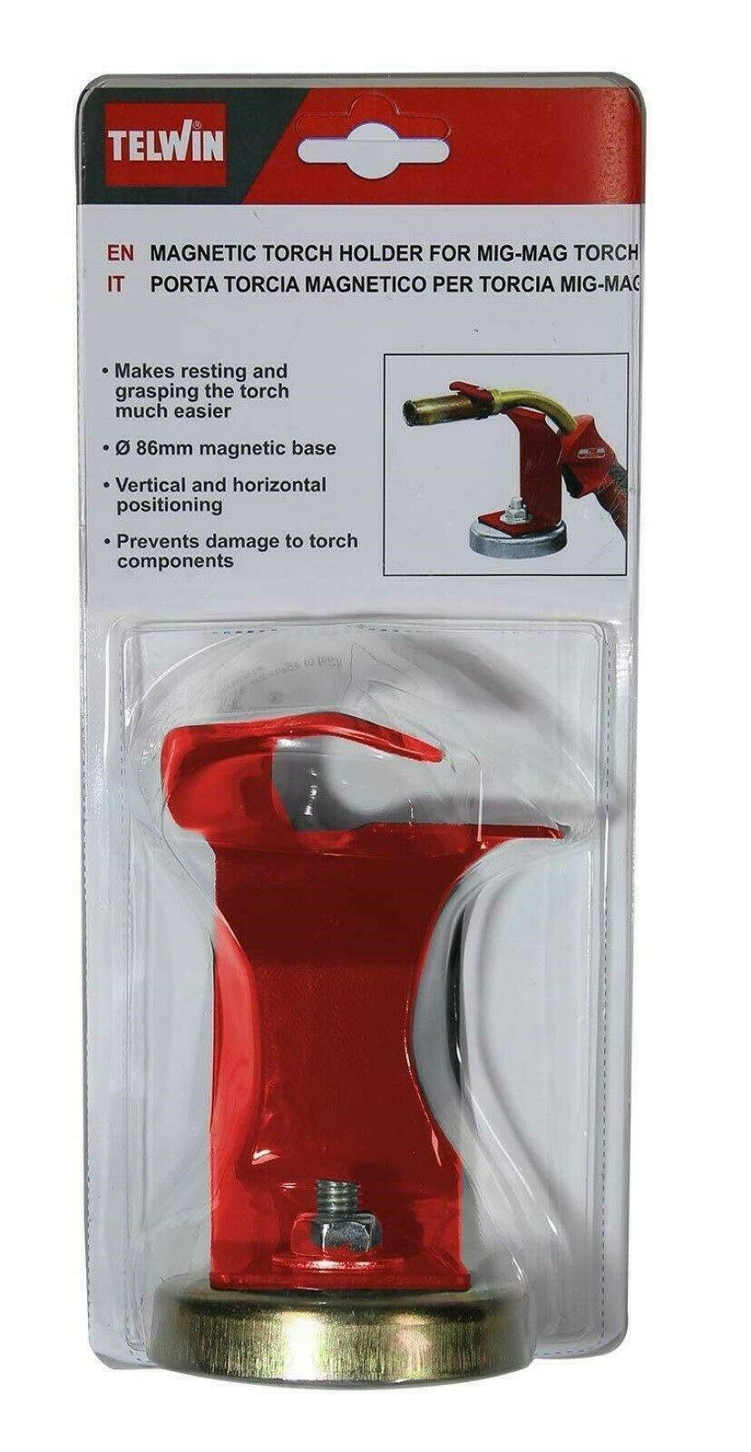 Supporto in metallo per torce saldatura Mig Mag con base magnetica Telwin