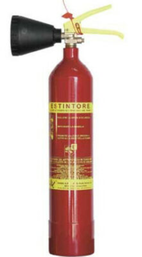 Estintore a CO2 da 2 Kg con staffa al muro
