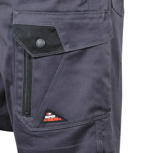 Bermuda pantaloni corti da lavoro estivi Cofra Kediri Navy/Nero uomo 65% Cotone