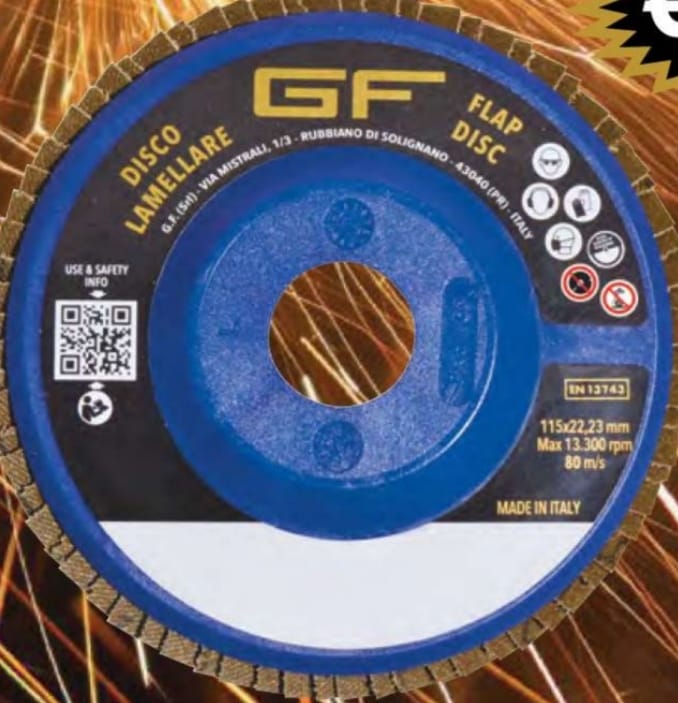 Dischi abrasivi lamellari zirconio Globe per acciaio e inox Gr. 40 e 60 GF3114 EKO 10pz