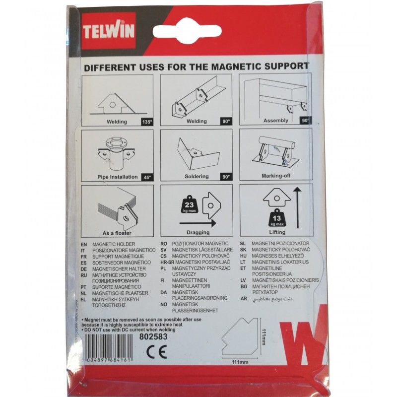 Posizionatore magnetico saldatura squadra magnetica 23Kg 45 90 135 Gradi Telwin